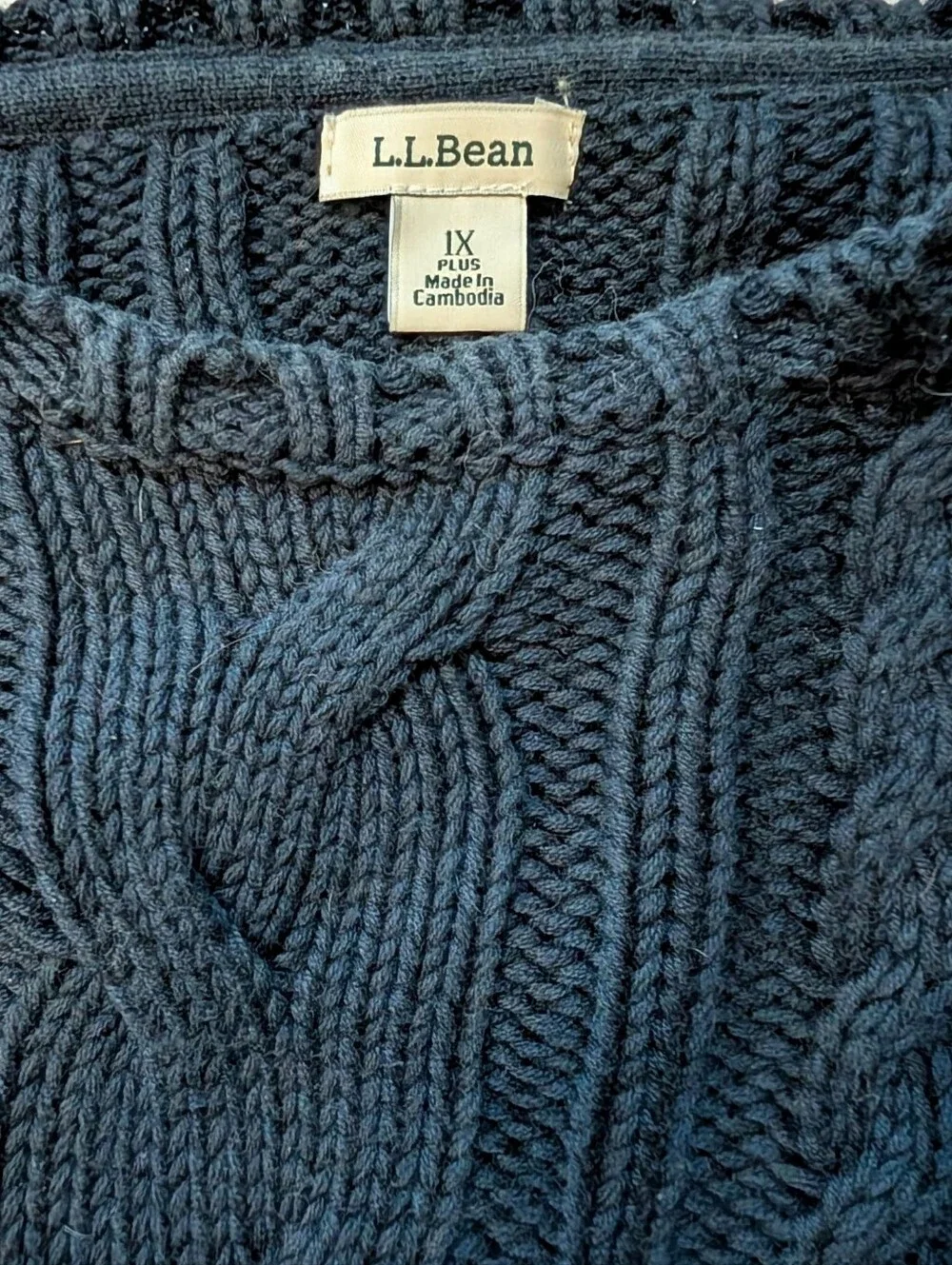 LL Bean Signature Cotton Fisherman Sweater Women's Size 1 X